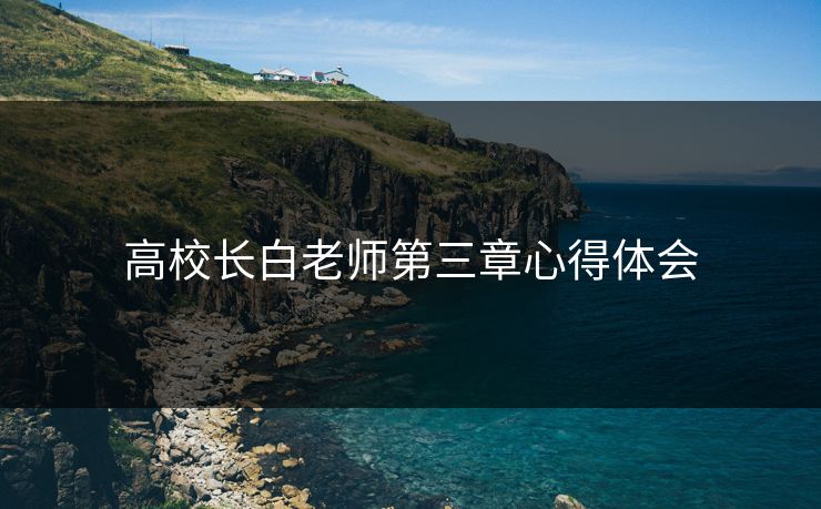 高校长白老师第三章心得体会