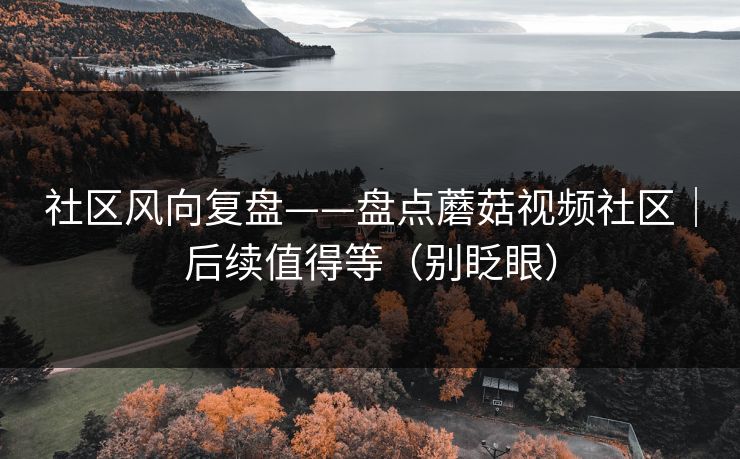 社区风向复盘——盘点蘑菇视频社区｜后续值得等（别眨眼）