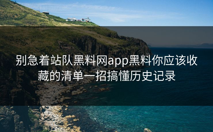 别急着站队黑料网app黑料你应该收藏的清单一招搞懂历史记录